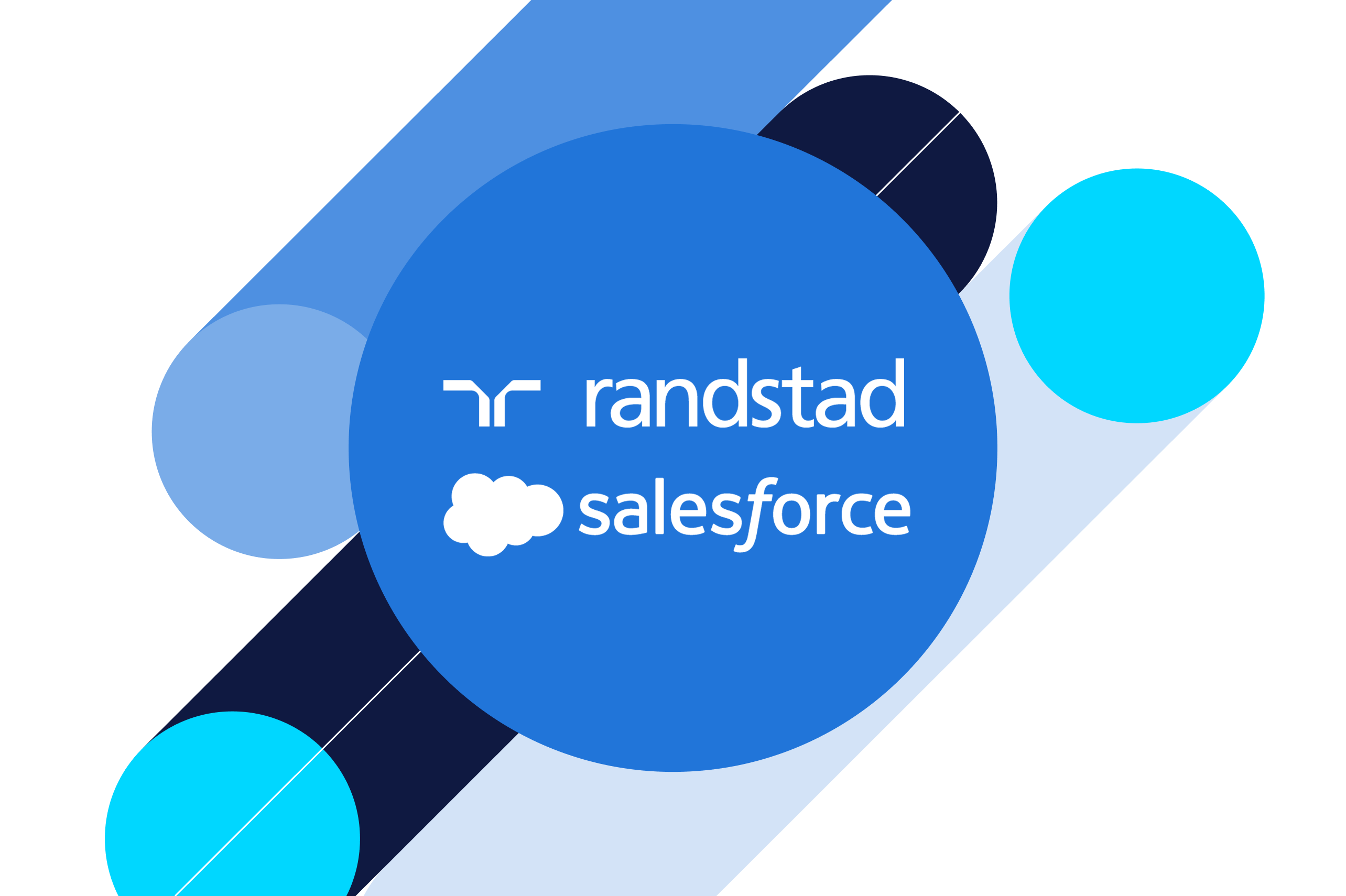 Randstad logo and Salesforce logo in a graphic design